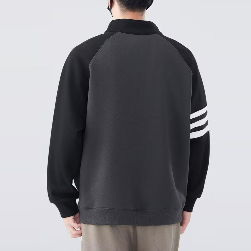 Half-zipper stand collar sweater exclusively for men.