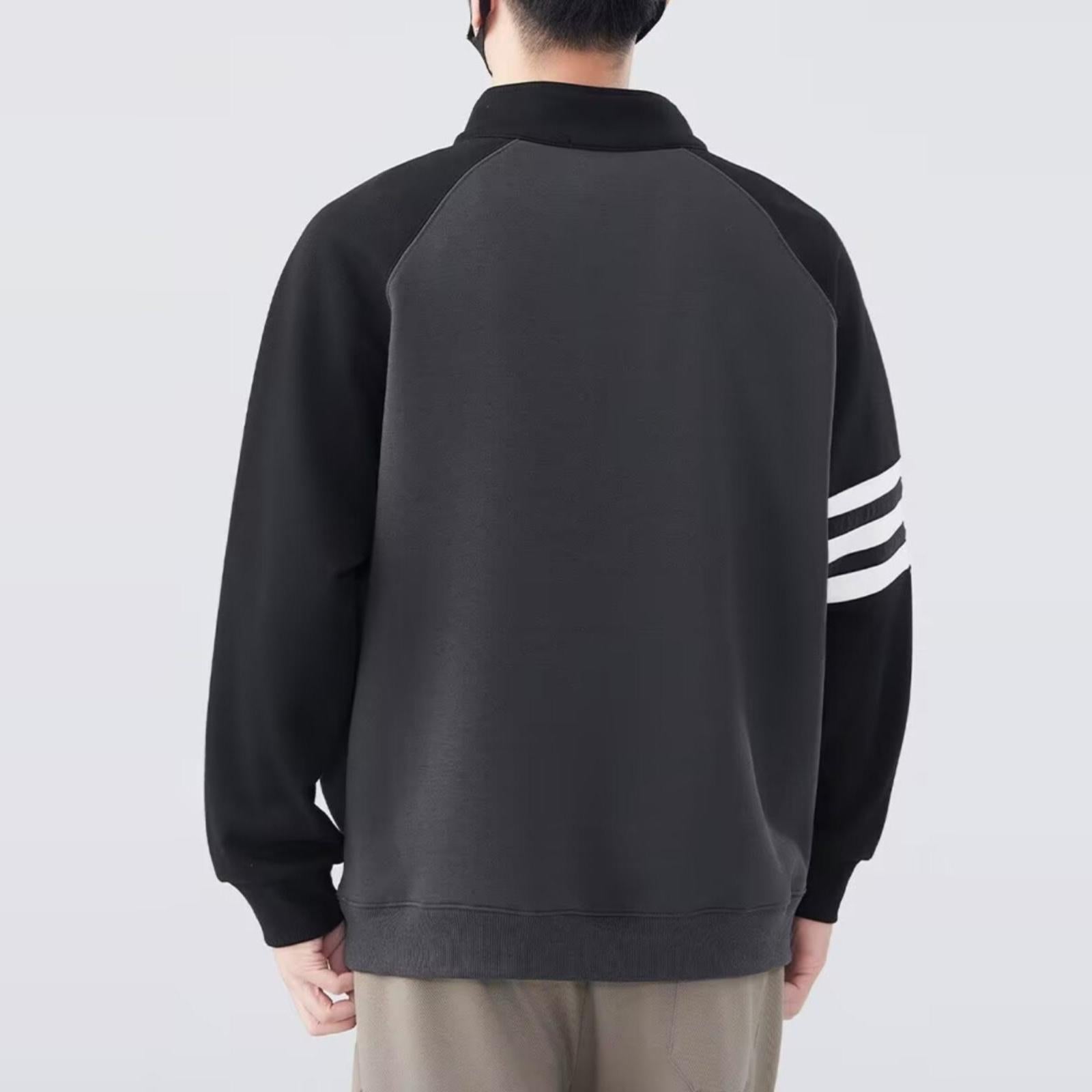 Half-zipper stand collar sweater exclusively for men.