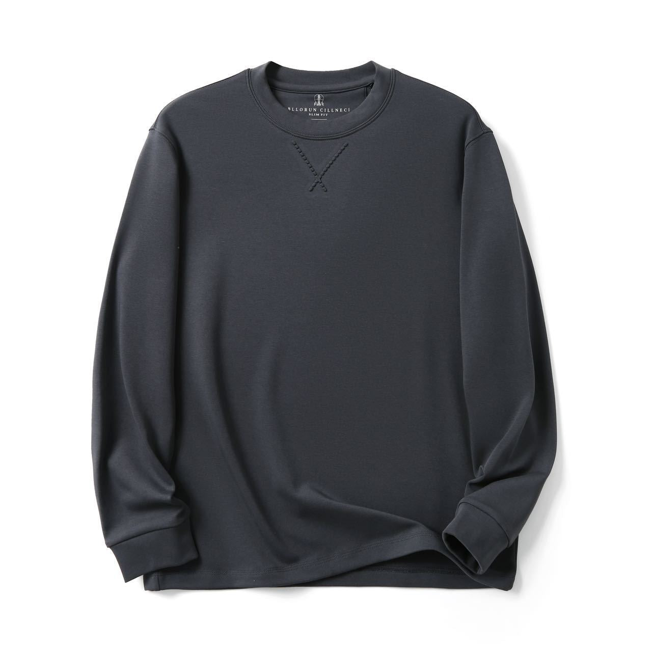 Spring and Autumn Solid Color Crewneck Sweater Men's Casual Loose