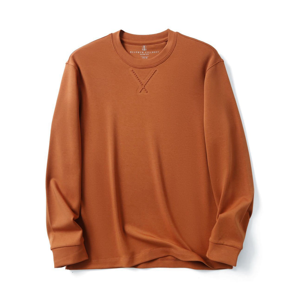 Spring and Autumn Solid Color Crewneck Sweater Men's Casual Loose