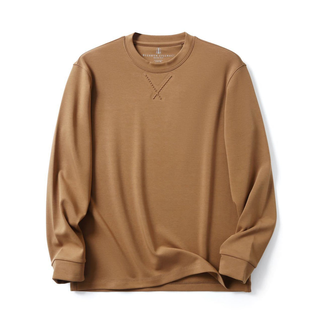 Spring and Autumn Solid Color Crewneck Sweater Men's Casual Loose