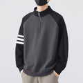 Half-zipper stand collar sweater exclusively for men.