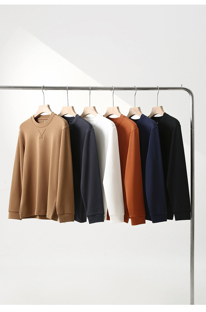 Spring and Autumn Solid Color Crewneck Sweater Men's Casual Loose