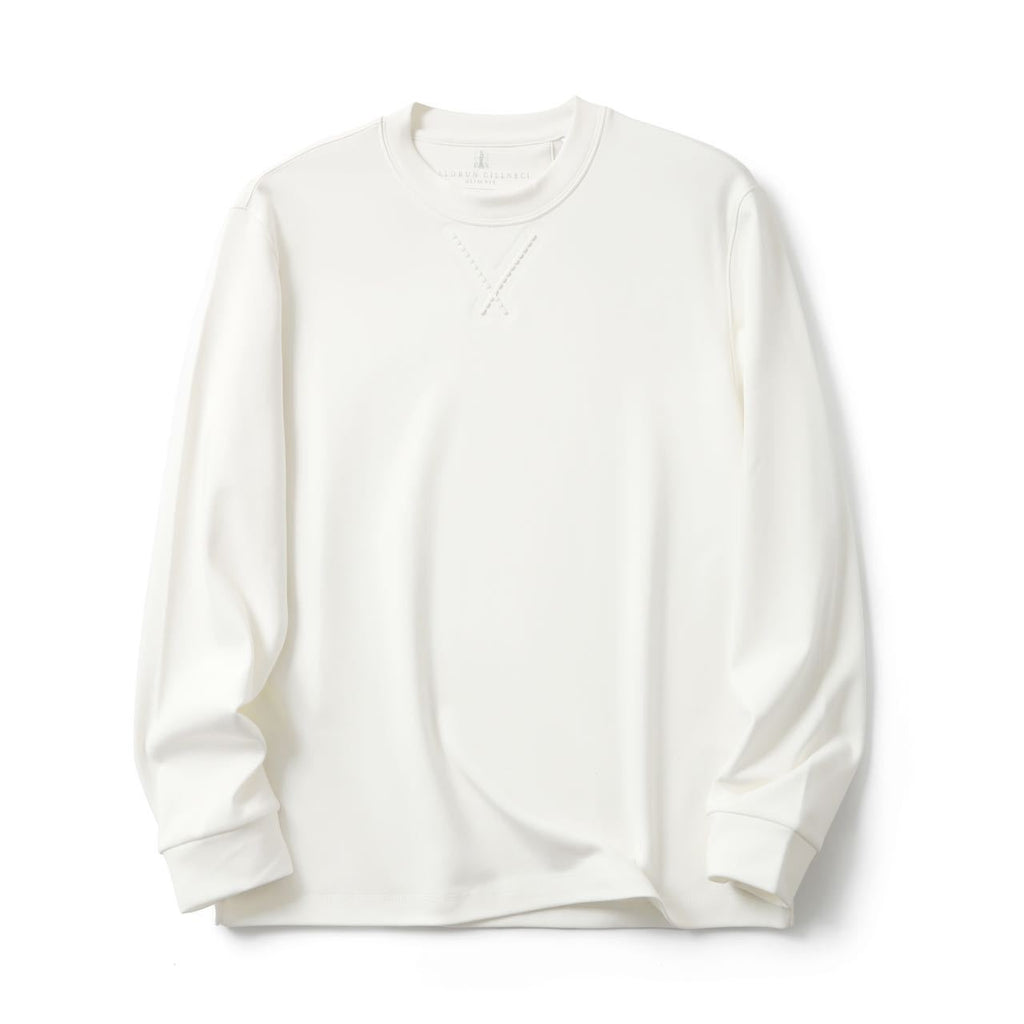 Spring and Autumn Solid Color Crewneck Sweater Men's Casual Loose