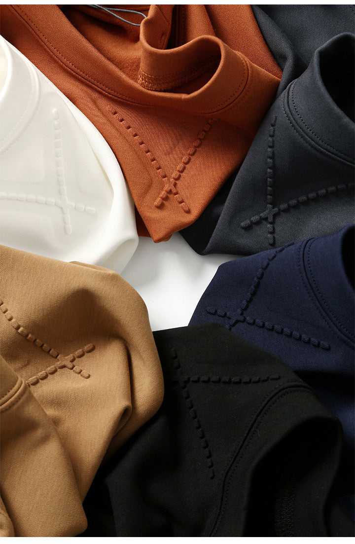Spring and Autumn Solid Color Crewneck Sweater Men's Casual Loose
