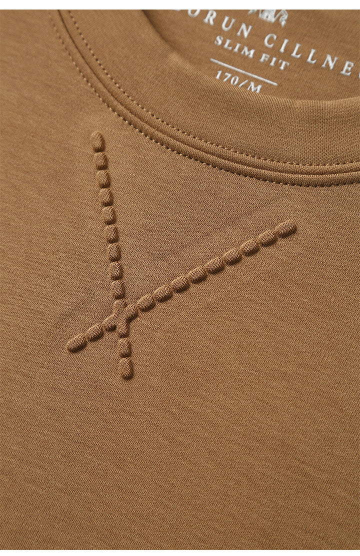 Spring and Autumn Solid Color Crewneck Sweater Men's Casual Loose